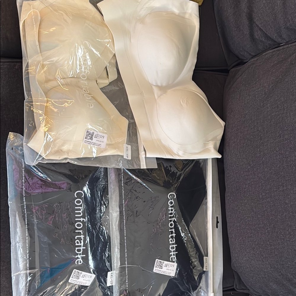 Comfortable White, tan and Black Bras